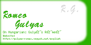 romeo gulyas business card